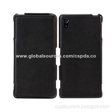 Back Standing Leather Cases for Sony Xperia Z2, OEM and ODM Orders Acceptable